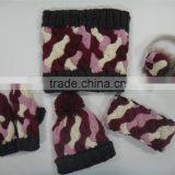 Popular Scarf Hat Handband and Glove,knitted Set,scarf Women