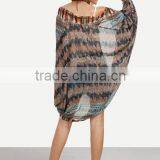 Kimonos Latest Fashion Design Women Clothing Multicolor Vintage Print Tie-dye Trim Kimono thumbnail-3