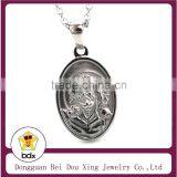 High Quality Stainless Steel Religious Catholic Ecce Homo Jesus Christ Crown of Thorns Pewter Oval Medal Pendant Pray For Us thumbnail-1