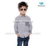 new fashion design brand OEM in china long sleeve kids shirt cotton kids clothing