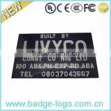 custom black decorative print logo metal nameplate