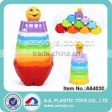 Education colorful plastic baby stacking cups toys
