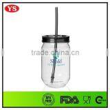 Acrylic 540 ml Small Mason Jar With Straw thumbnail-4