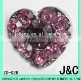 Heart ShapeFlower Rhineston Zamac Button