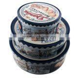 2016 hot selling food grade cookies round tin box set