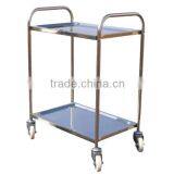 2 Tray Stainless Steel Trolley