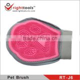 RIGHTTOOLS RT-J6 nylon glove pet grooming brushes with soft rubber pad