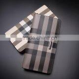 Classic Plaid Leather Wallets Clutch Hand Bag for Men Fashion thumbnail-6