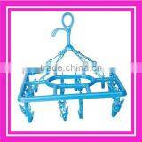 Folding Clothes Hanger Rack With Clips thumbnail-1