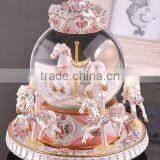 Exclusive Resin Carrousel Rotate LED Music Snow Globe thumbnail-5