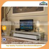 European simple style Stainless steel legs marble top living room tv stand unit furniture