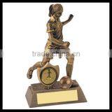 Custom Logo Female Soccer Trophy Sports Souvenirs Resin Female Football Trophy Manufacturer thumbnail-1