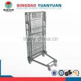 4 Sided Logistics Trolley Roll Container Standard Equipment Cages Wire Mesh Rolling Storage Cage Collapsible Pallet Box thumbnail-2