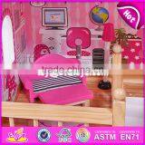 New Design Pretend Play Miniature Wooden Toy Doll House for Kids W06A228 thumbnail-5