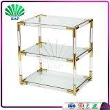 High Quality Acrylic Italian Console Table Living Room Lucite Corner Table Gold Metal Corner Table thumbnail-3