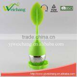 WCTS919 Good Quality Tea Infuser Leaf Strainer Handle With Steel Ball Silicone Leaf Lid With Tray thumbnail-1