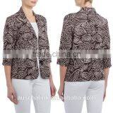 Outdoor Fashion Custom Lady All Over Leaf Print Jacket Wholesale thumbnail-6