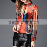 autumn new style popular women 100% real silk shirt