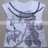 Water Based Allover Printed 100% Cotton Women's t Shirts thumbnail-1