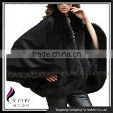 CX-B-P-54A Women Fashion Newest Fox Fur Trim Pashmina Shaw thumbnail-5