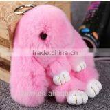 2016 Play Dead Rabbit Bunny Keychain Fashion Fur Pom Pom Keychain Fur Rabbit Cut Toy Doll Hanging Pendant Jewelry Accessories thumbnail-3