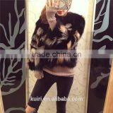 Women Short Fox Fur Coats 2016 Fashion Thick Warm Winter Real Fur Outerwear Female Trendy Elegant Patchwork Natural Fur Overcoat thumbnail-4