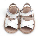 Latest Style Pure Leather Flat Sole White Baby Sandals thumbnail-1