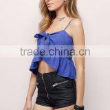 Crop Tops Spaghetti Strap Ladies Crop Top 2014 Sexy Front Tie TankTop for Women thumbnail-4