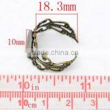 Antique Bronze Adjustable Filigree Ring Settings 18.3mm US 8 Ring Setting thumbnail-2