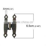 Iron Based Alloy Rectangle Antique Bronze Pattern Carved Rotatable Door Box Cabinet Furniture Butt Hinges thumbnail-2