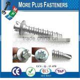 Made In Taiwan Diameter M3 to M12 Length 25mm to 300mm Hex Head Slot Recess Wafer Head Phil Recess Indent Self Drilling Screws thumbnail-6