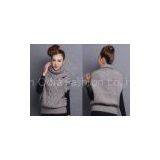 Sleeveless Chunky Womens Cable Knit Sweaters Pullover with Turn-Down Collar Drop Shoulder