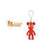 Plastic Personalized Articulated Red POPOBE Bear Key Chain China Flag