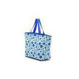 Blue Spotted Handle insulation Portable Cooler Bag with Flat Bottomed
