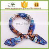 Ladies' Custom Logo Satin Bandana Women's Stylish Scarf for Adults Promotional Customized Imitated Silk Bandana thumbnail-6