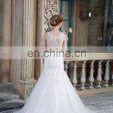Exquisite Appliqued and Beaded See Through Back Mermaid Lace Straps Tulle Wedding Dress Bridal Gown thumbnail-4