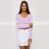 China Wholesale Clothing Women Sweater in Purple thumbnail-2