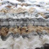 King Size 120x120 inch Monglian Lamb Hide Fur Bedspread Tibetan Sheepskin Bed Throw