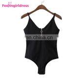 Womens V Neck Plus Size Romper Short Jumpsuits Sexy Bodycon For Black Zipper thumbnail-4