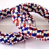 Tribal Bangles-Pearl Beaded Bangles-Fashion Wear Pearl Bracelet-Beach Wear Bangles-traditional Pearl Beaded Bangles thumbnail-5