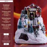 Lundberg Foods Christmas in the CityChristmas Church House With LED Lights Coffee Shop Musical Ski Scene With Polyresin Christmas House Decoration thumbnail-4