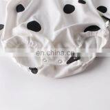 Solid Color Wave Point Pattern Full Sleeve Romper Jumpsuit With Headband Beautiful Girls Daily Wear Romper thumbnail-6