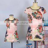 2019 Mommy & Me Women Tops Family Lace up Blouses Floral Tunic Shirts (THIS LINK JUST FOR WOMAN) thumbnail-1