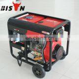 BISON China 5KW 5000watts Cheap Electric Start Flywheel Electric Generator With Handle and Wheel thumbnail-1