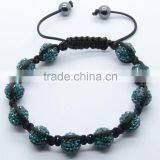 2015 love gift friendship bracelet wholesale shamballa beads dark purple shamballa bracelet with Polymer clay Crystal balls