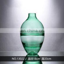 Modern Nordic Regular Shape Green Colored Crystal Glass Vase For Home Decoration thumbnail-3