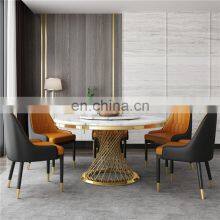 Modern Style Round Marble Dinning Table Set Dining Room Furniture thumbnail-5