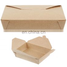 Kraft paper take away food packaging lunch box with transparent lids