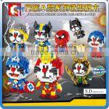Mini Qute Sembo Kawaii 8 Styles Anime Avenger Superman Spiderman Doraemon Diamond Plastic Building Block Model Educational Toy