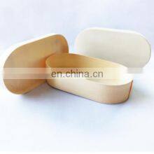 Biodegradable Wooden Round Takeaway Packaging Food Container Cake Veneer Cheese Grazing Deli Board Christmas Gift Box thumbnail-5